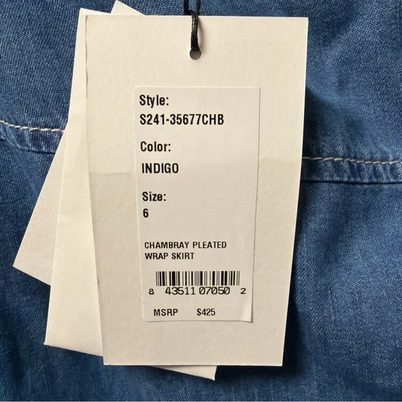 3.1 Phillip lim Chambray Wrap Midi Skirt NWT - Picture 9 of 12